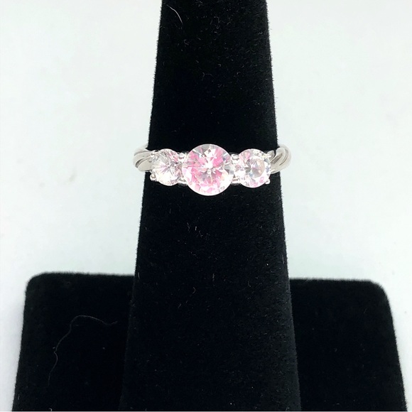 Sterling Silver Three Sparkling Stone Ring - Picture 3 of 14